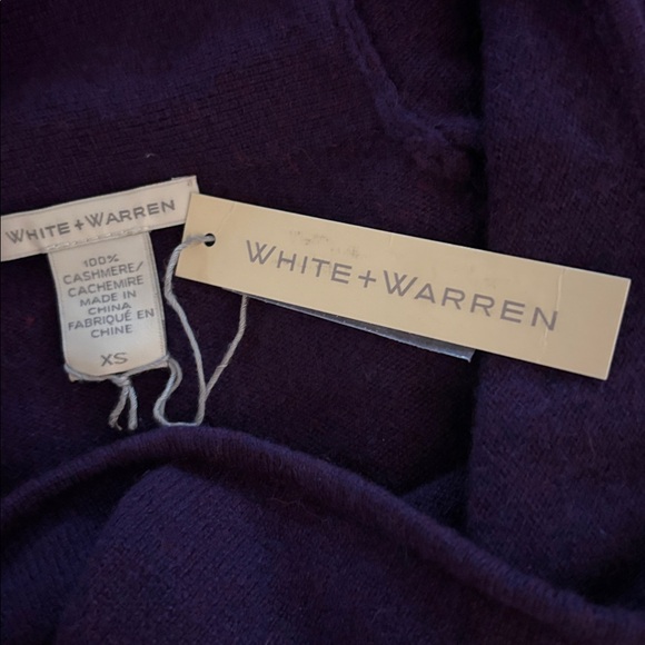 NWT White + Warren 100% cashmere Purple Heather Cowlneck Sweater Dress - Picture 8 of 9